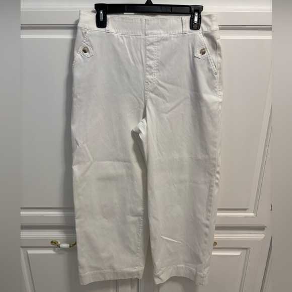 SPANX Stretch Twill Cropped Wide Leg White Pant Women’s Size XL - Picture 1 of 5